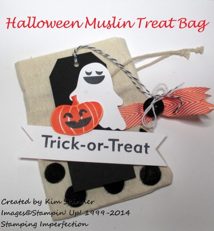 Stamping Imperfection Halloween Muslin Treat Bag