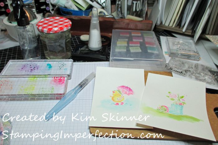 Stamping Imperfection Watercolors