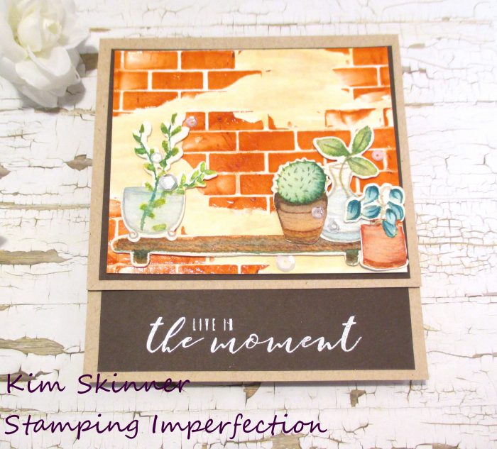 Watercolor scene building mixed media card stamping imperfection