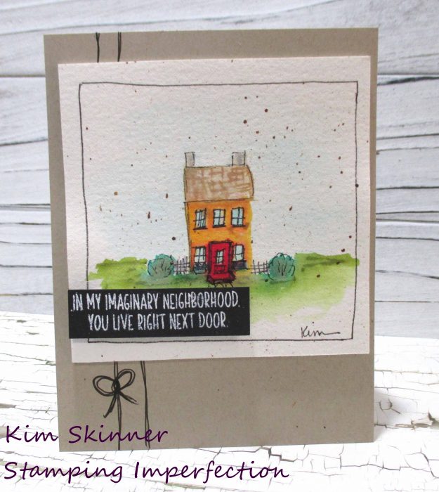 hand sketched watercolor house card