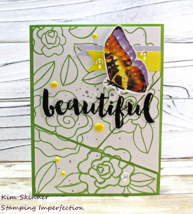 quick card using stickers and stamping