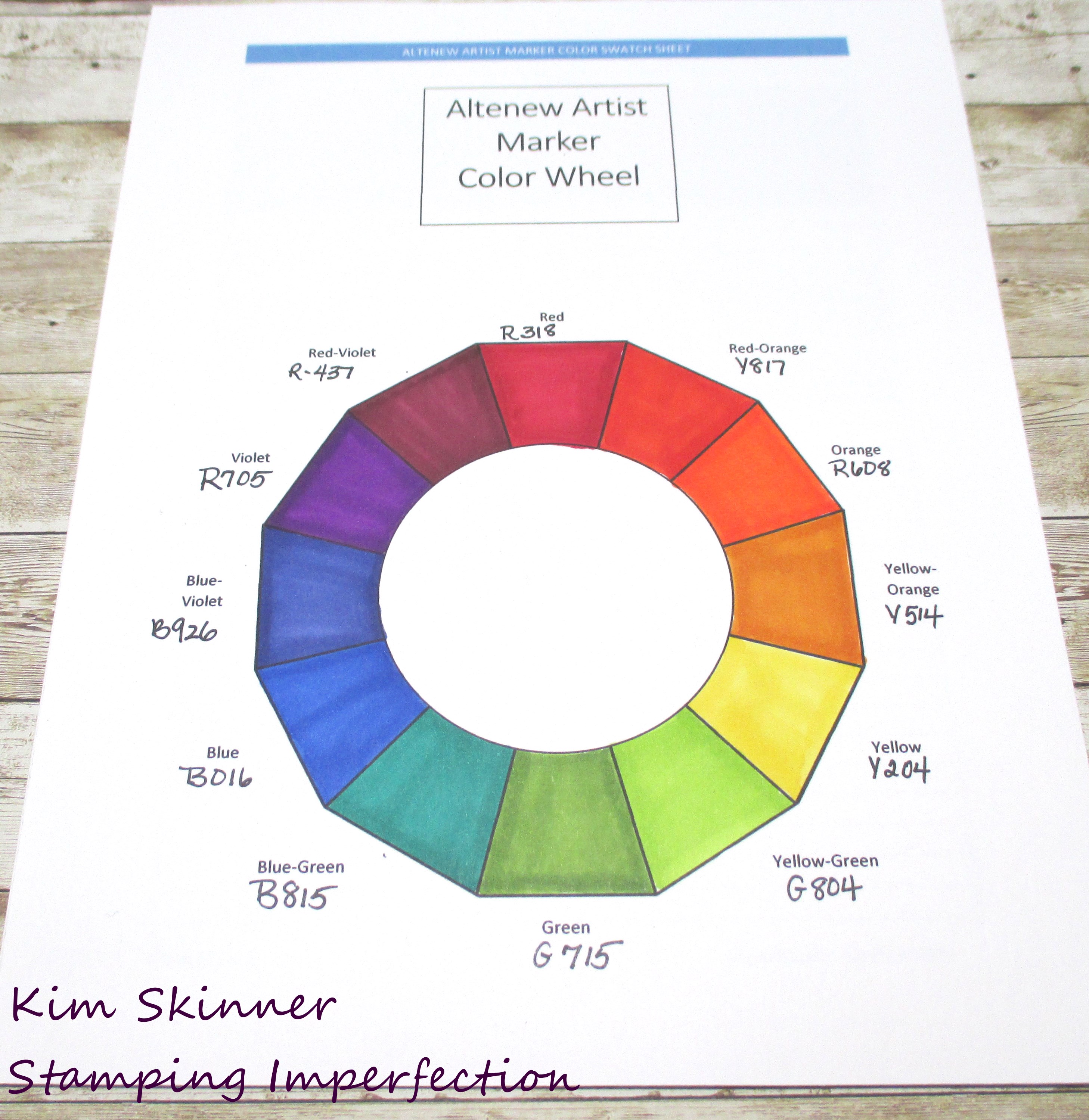 Printable Color Wheel Template from stampingimperfection.com