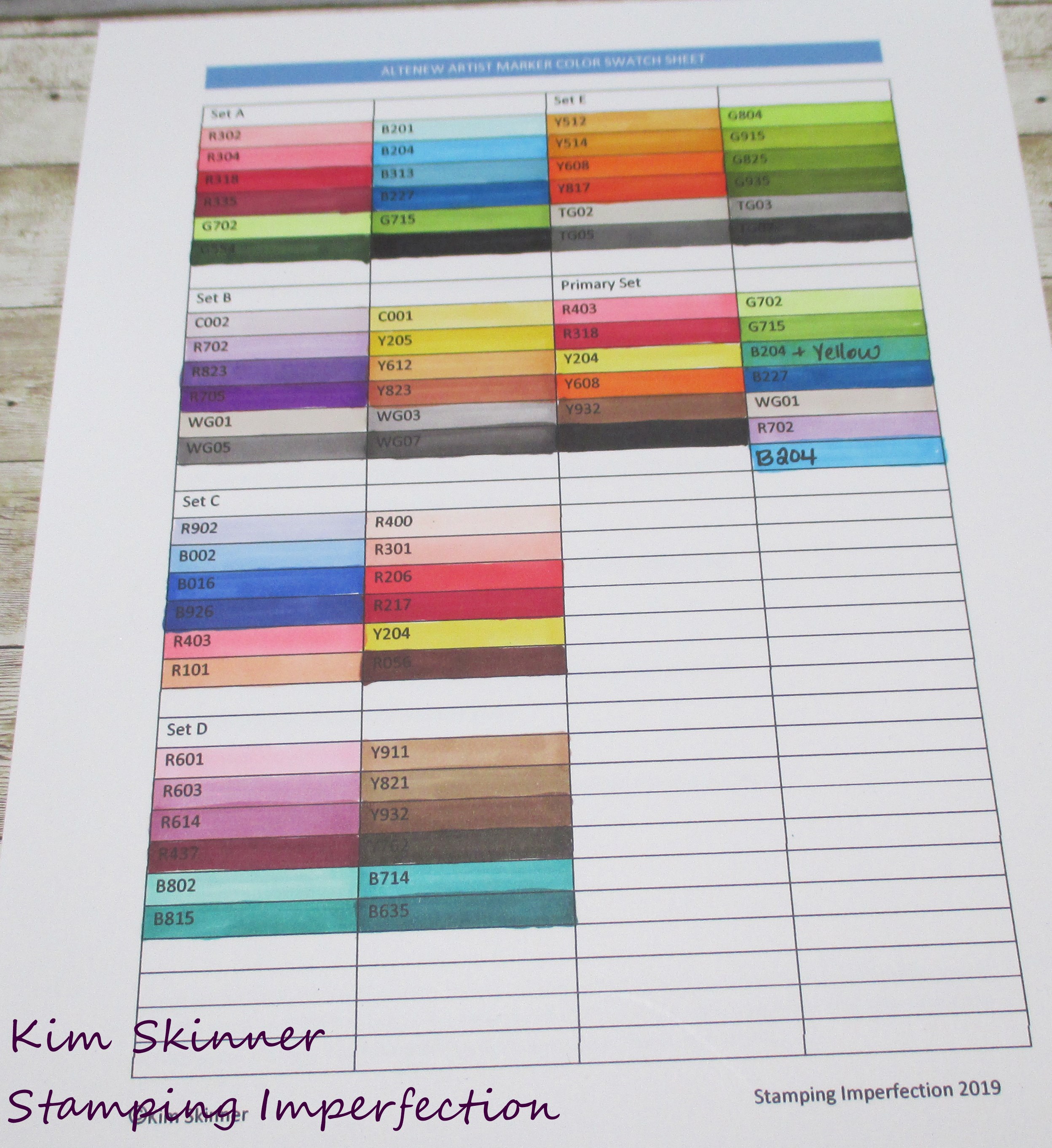 Printable Marker Swatch Template