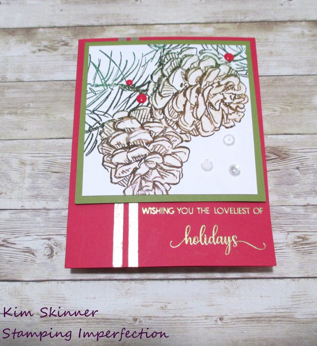 Colorado Craft Company Pine Cone and Branches Quick Christmas Card