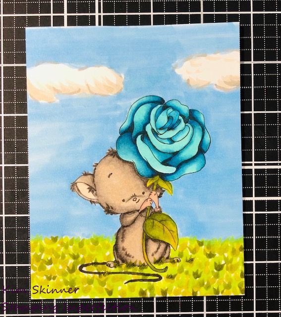 mouse rose from lee holand art with alcohol markers