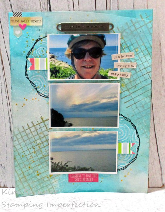 Quick and easy mixed media background for a scrapbook layout