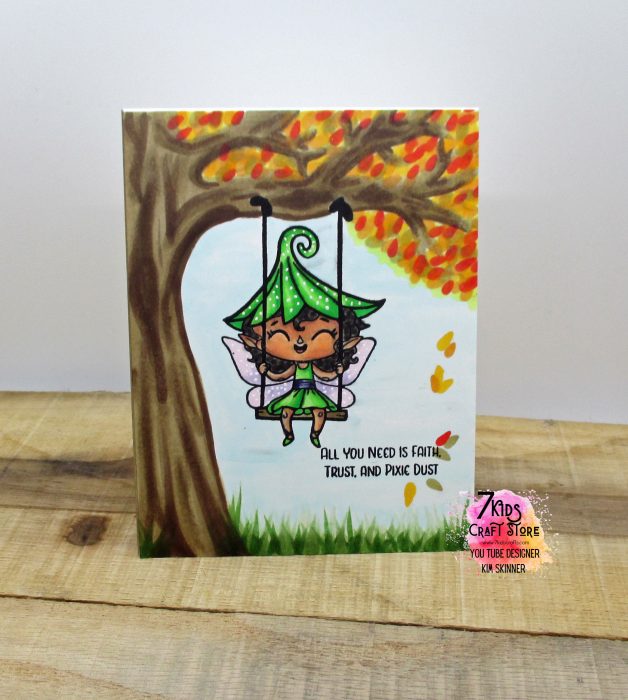 Create your own background with copics and the 7 kids crafts tree house faeries