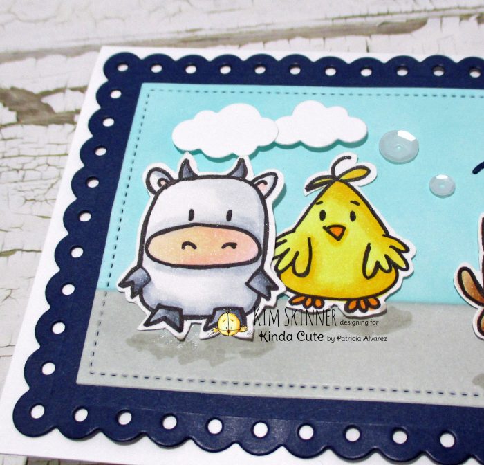 Cute critters digi stamp on a slimline card