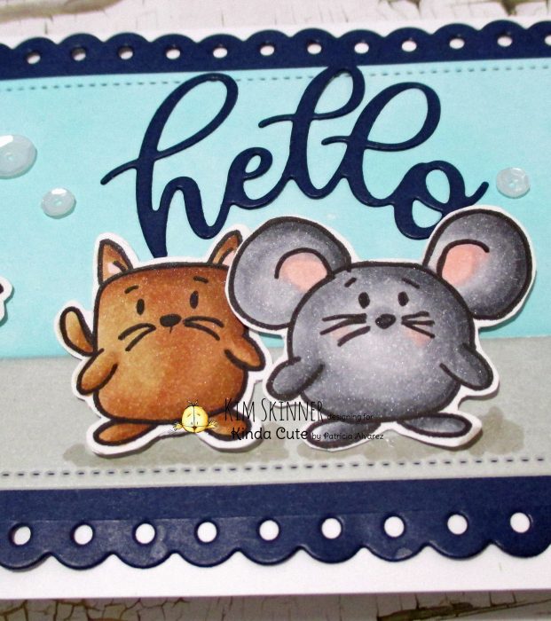 Cute critters digi stamp on a slimline card