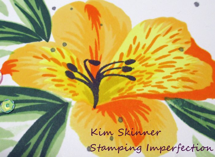 Create a single layer card with a 10 layered stamped lily