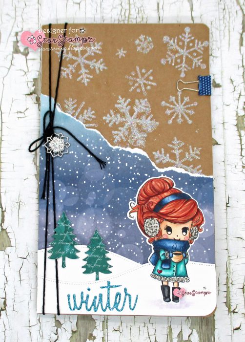 Winter Traveler's Notebook with Star Stampz Digi