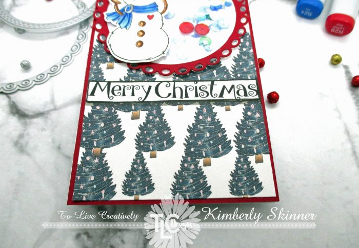 Slimline Christmas card with TLC designs