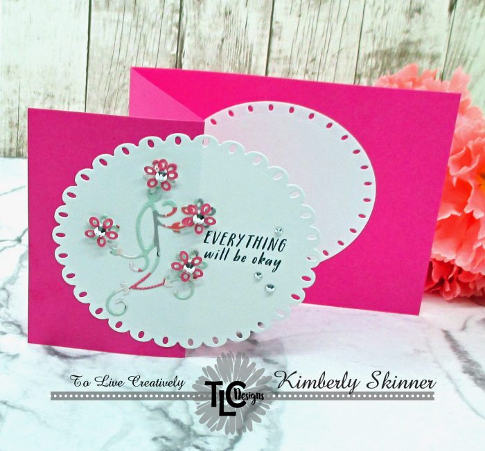 TLC Designs Fun Fold Card with the Tiny Vine Oval die set