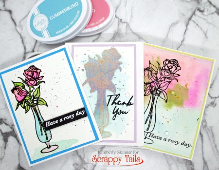 3 quick watercolor cards with Scrappy Tails Crafts