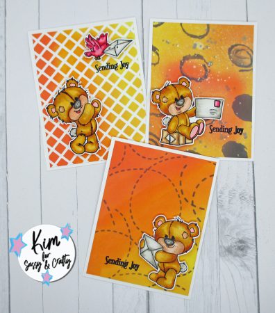 3 Cards with Sassy & Crafty stencils