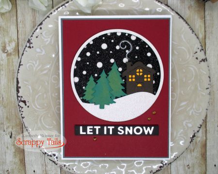 Snow cabin inlaid die cut card