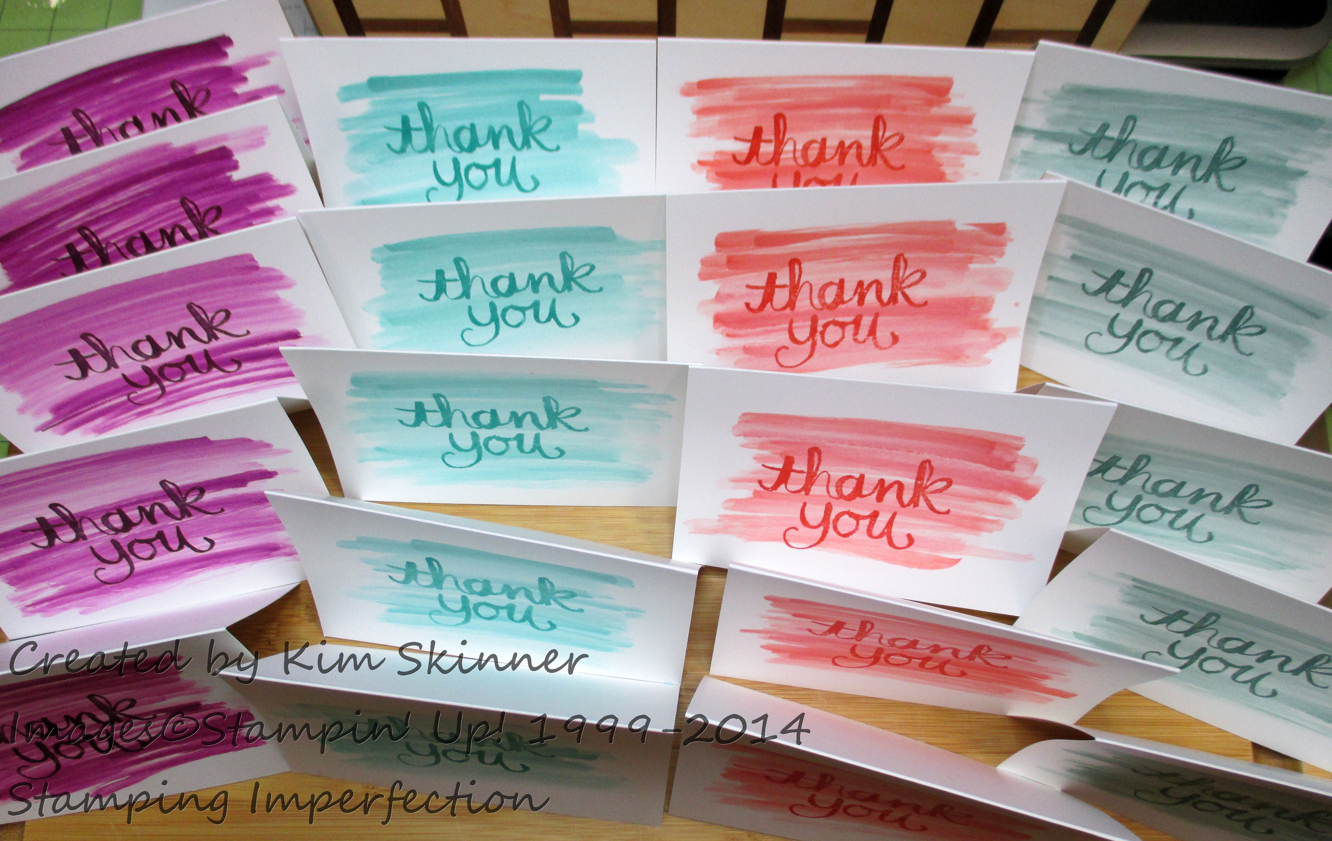 Create a quick set of 20 Thank You Notes Stamping Imperfection
