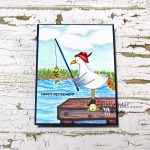 Digital Image: Seagull Fishing With A Dock and Lake Scene + FREE Digi