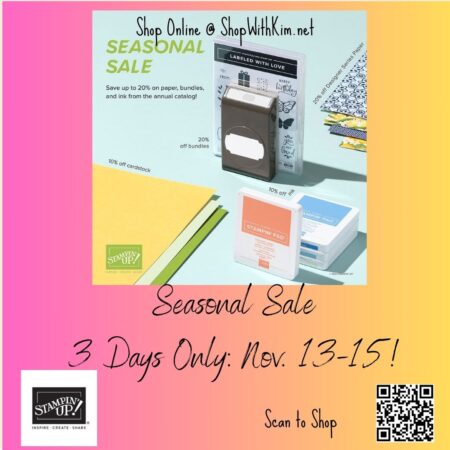 Stampin' Up! November Seasonal Sale