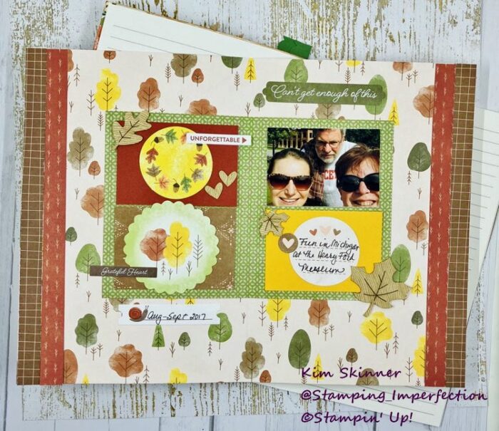 Autumn to Remember traveler's notebook layout stamping imperfection