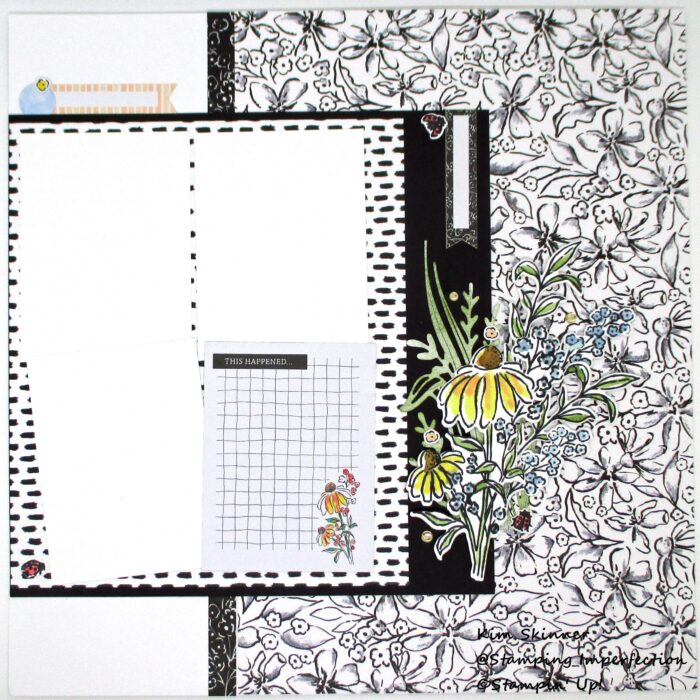 Stamping Imperfection Mixed Media Florals scrapbook layout 