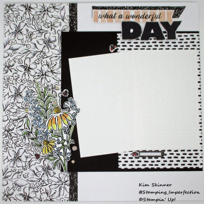 Stamping Imperfection Mixed Media Florals scrapbook layout 