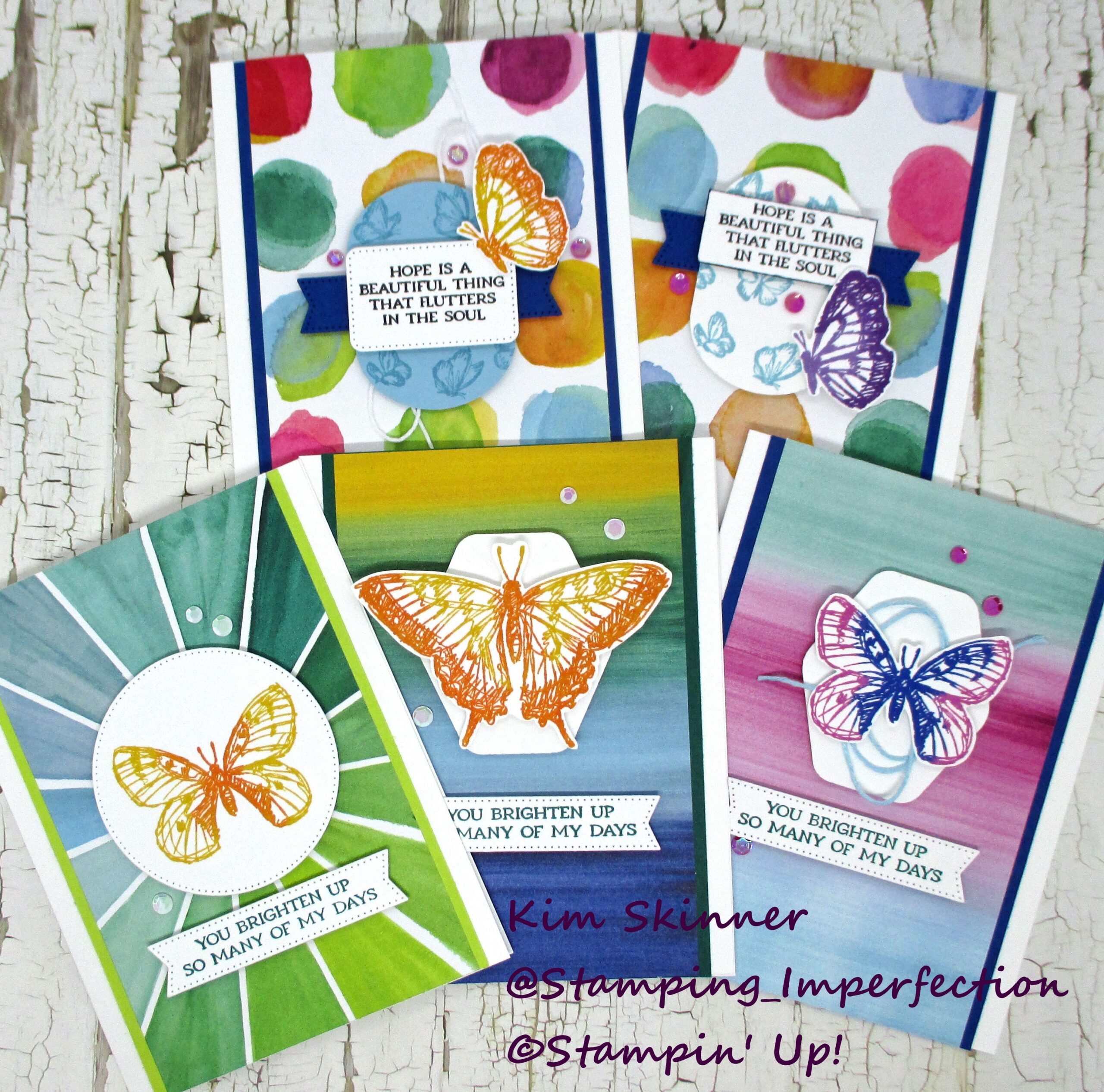 Stamping Imperfection Full of Life Card Set featuring Sketched Butterflies